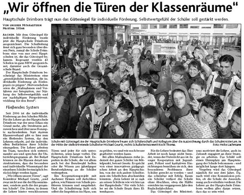 Aus Aachener Nachrichten 9.4.2008